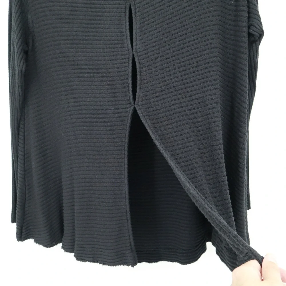 We The‎ Free Thermal Sweater Womens S Black Boho Grunge Slouchy Oversized
